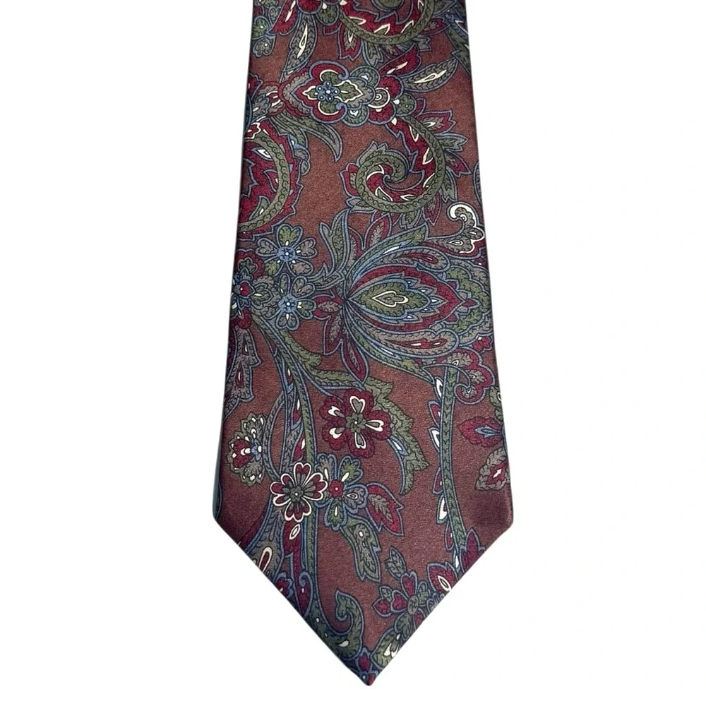 Oscar De La Renta Mens Silk Tie Pasely Luxe Old Money Artsy Quiet Luxury‎